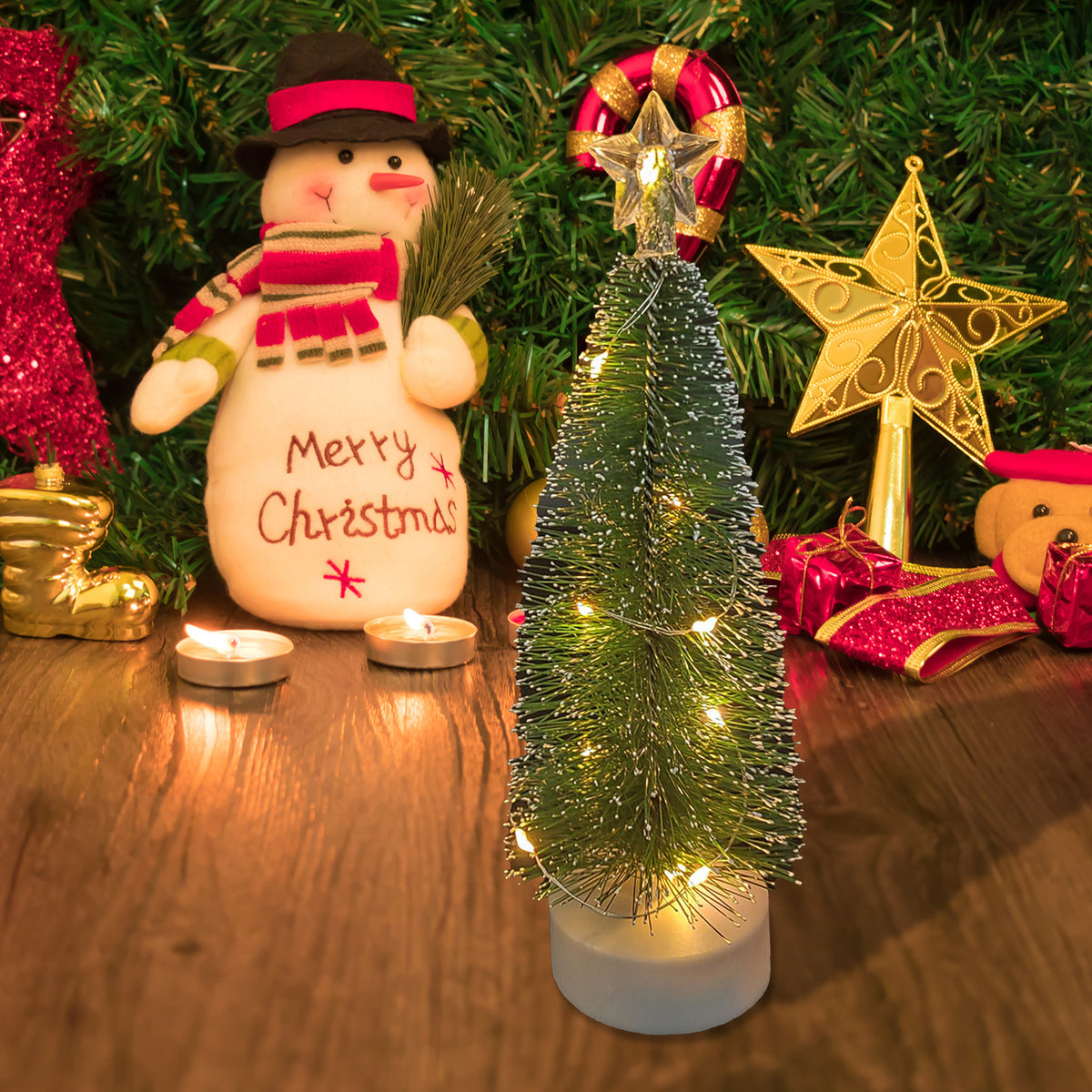 Mini-LED-Weihnachtsbaum-Tischdekoration