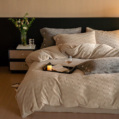 Milchfaser-Fleece Bettwäsche-Set, doppelseitig