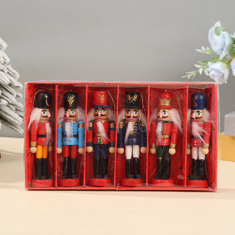Nussknacker-Set, 6-teilig, 12 cm, Weihnachtsbaumschmuck