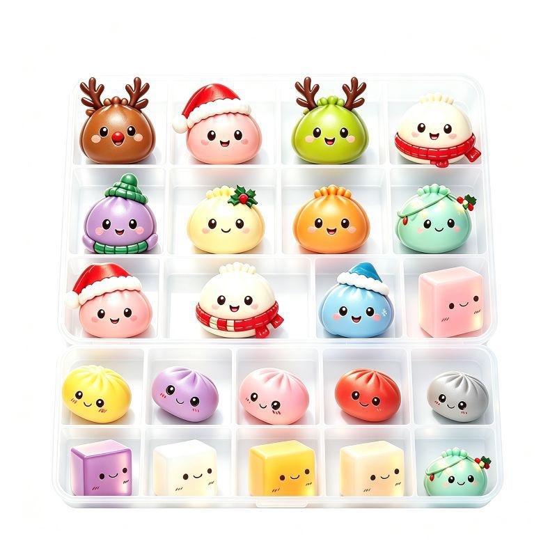 Weihnachts-Adventskalender mit 24 Anti-Stress-Figuren