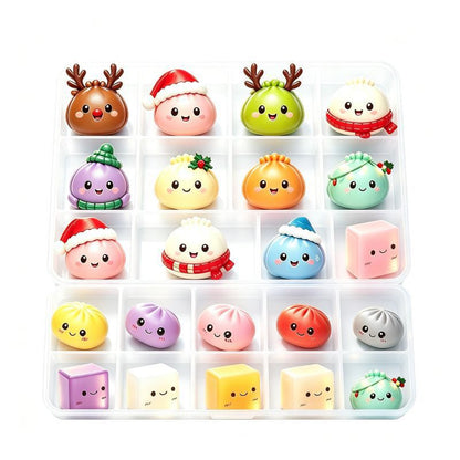Weihnachts-Adventskalender mit 24 Anti-Stress-Figuren