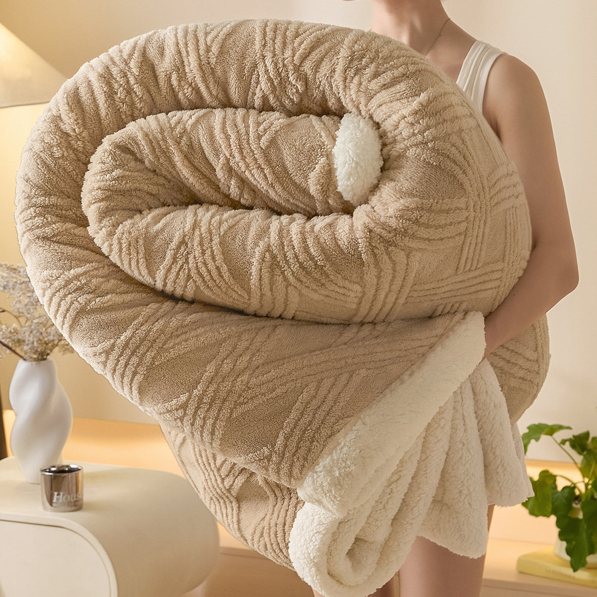 Doppelseitige Kuscheldecke, 200x230cm, weich und dick