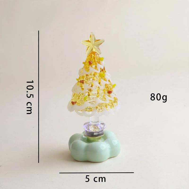 Dekorative, rotierende LED-Weihnachtsbaum-Figur aus Glas