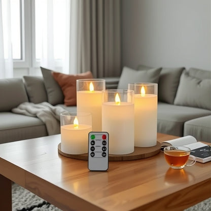 LED-Glas-Kerze mit Gold-Finish