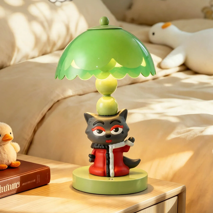 Cartoon Rote Wölfin Tischlampe