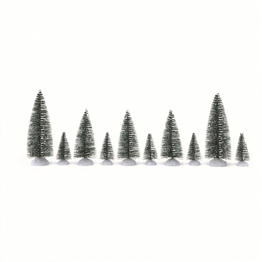 Mini-Weihnachtsbaum-Set mit Kunstschnee, 10-teilig