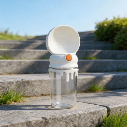 Tragbare Wasserflasche für Haustiere mit Druckventil
