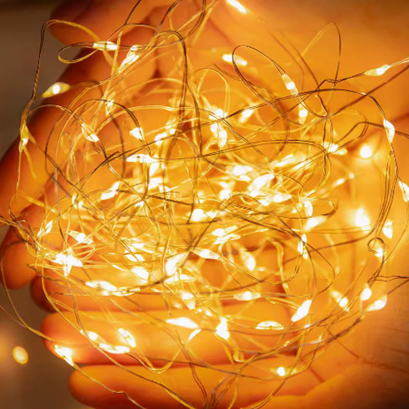 LED-Kupferdraht-Lichterkette mit Batteriefach