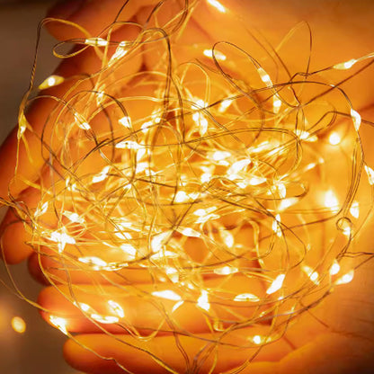 LED-Kupferdraht-Lichterkette mit Batteriefach