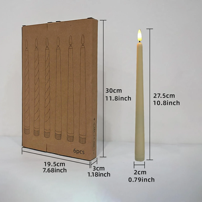 LED-Stabkerzen-Set mit Fernbedienung, Kunststoff
