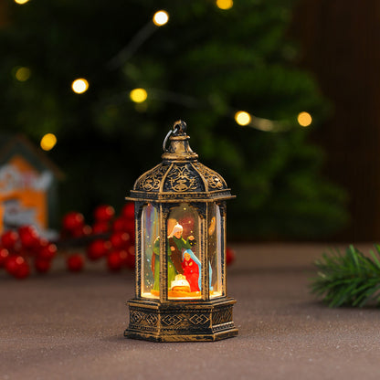 Dekorative LED-Laterne mit weihnachtlichen Motiven