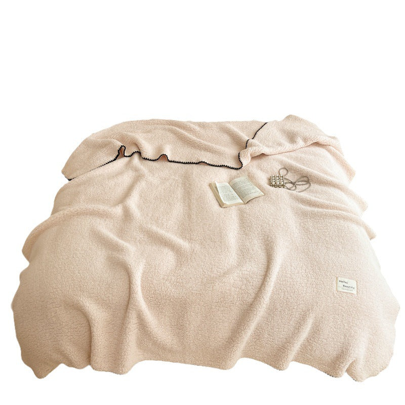 Doppelseitige Lammfleece-Decke mit Bubble-Struktur