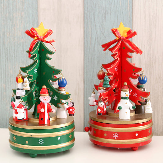 Drehbare Spieluhr aus Holz für Weihnachten