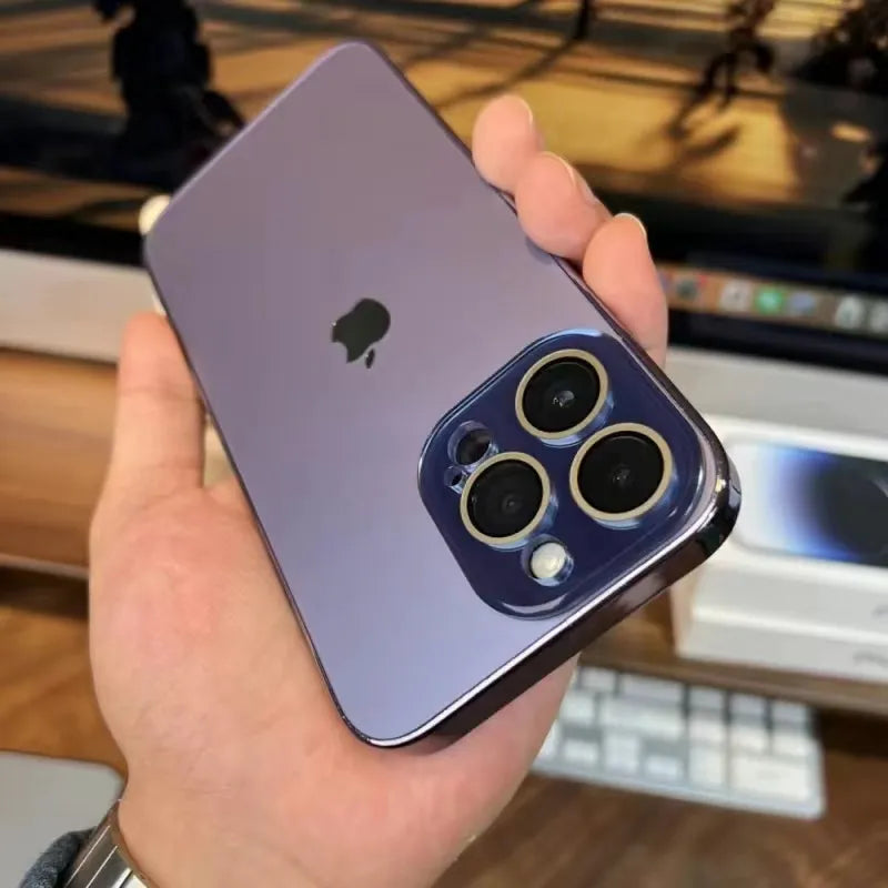 Brehn | Galvanisiertes Mattes Acryl Gehärtetes Glas iPhone Schutzhülle
