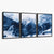Abstrakte marineblaue Berge, 3er-Set Leinwanddrucke