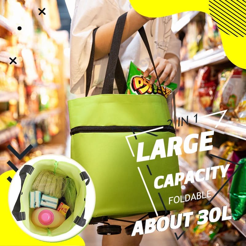 2-in-1-Einkaufstasche mit Rollen – CarryFlex