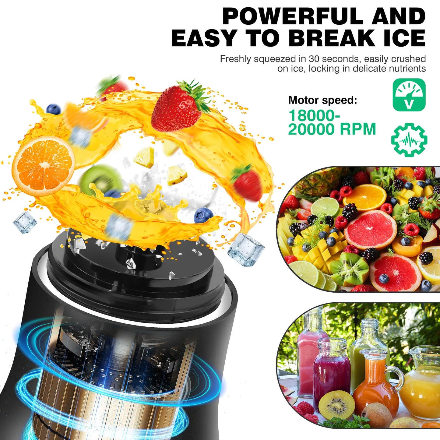 2 in 1 Tragbarer Mixer Elektrischer Entsafter und Smoothie Mixer Mini Mixer | Brehn