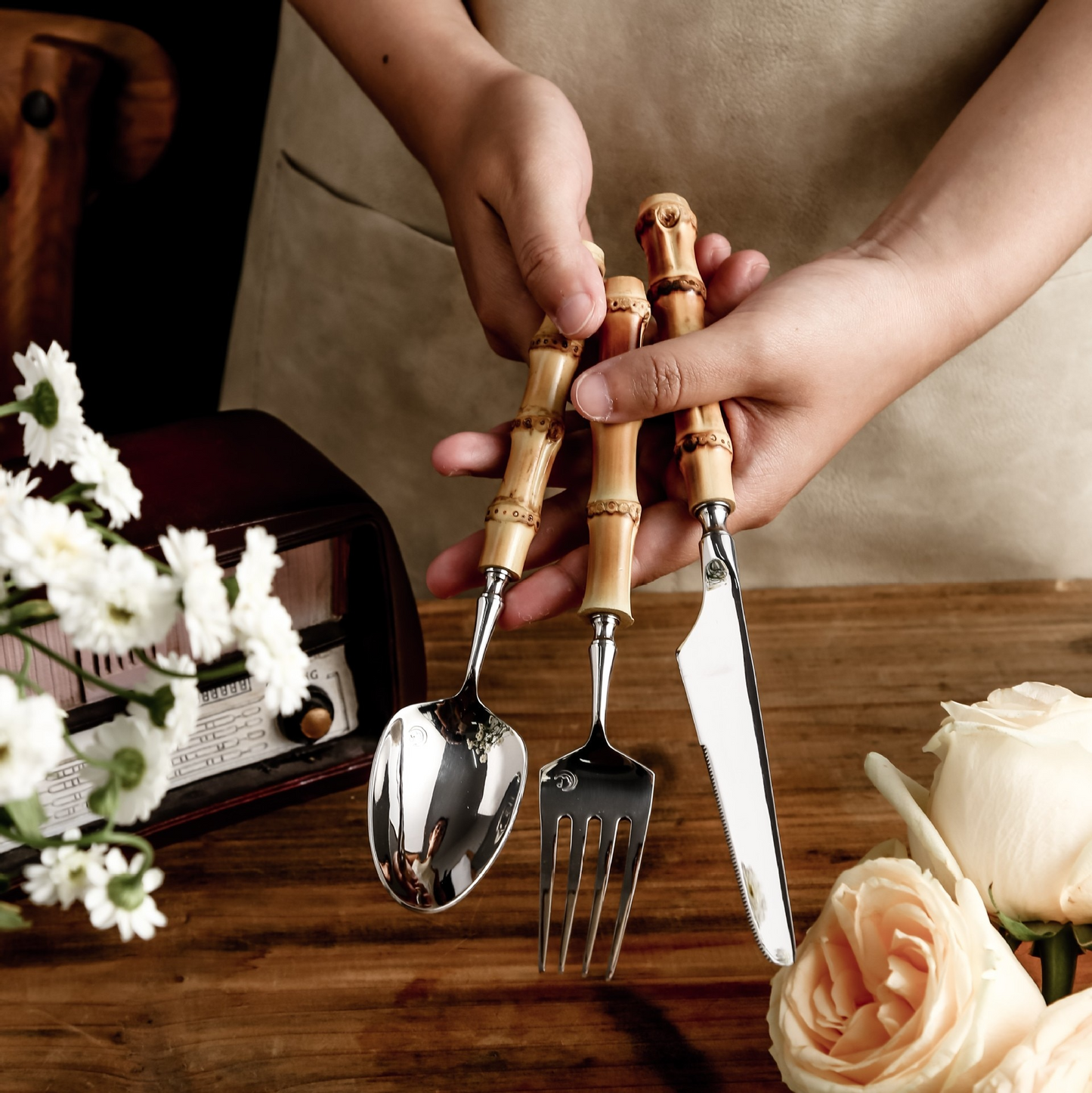 BambooElegance – Luxus Besteckset mit Bambusakzenten | Brehn