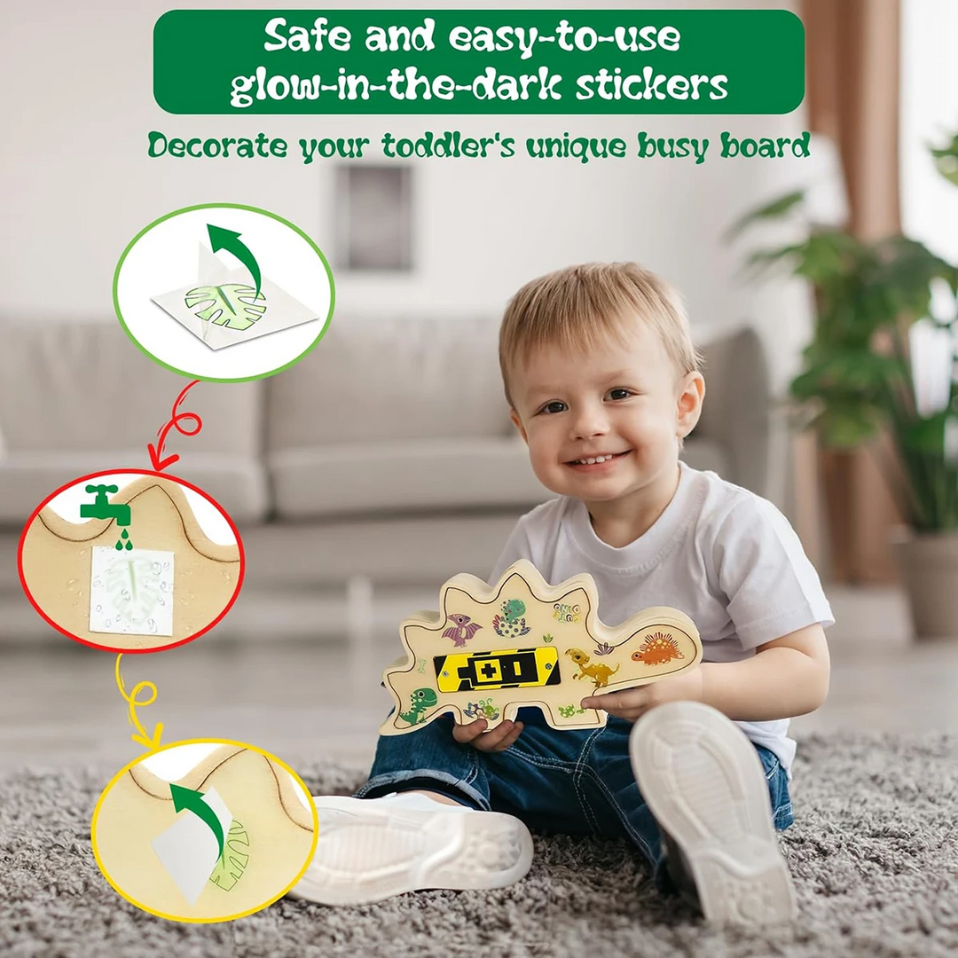 Brehn | Kreatives Dino-Pinnboard & Beschäftigungsbrett - Für Kleinkinder im Alter von 2-4 Jahren