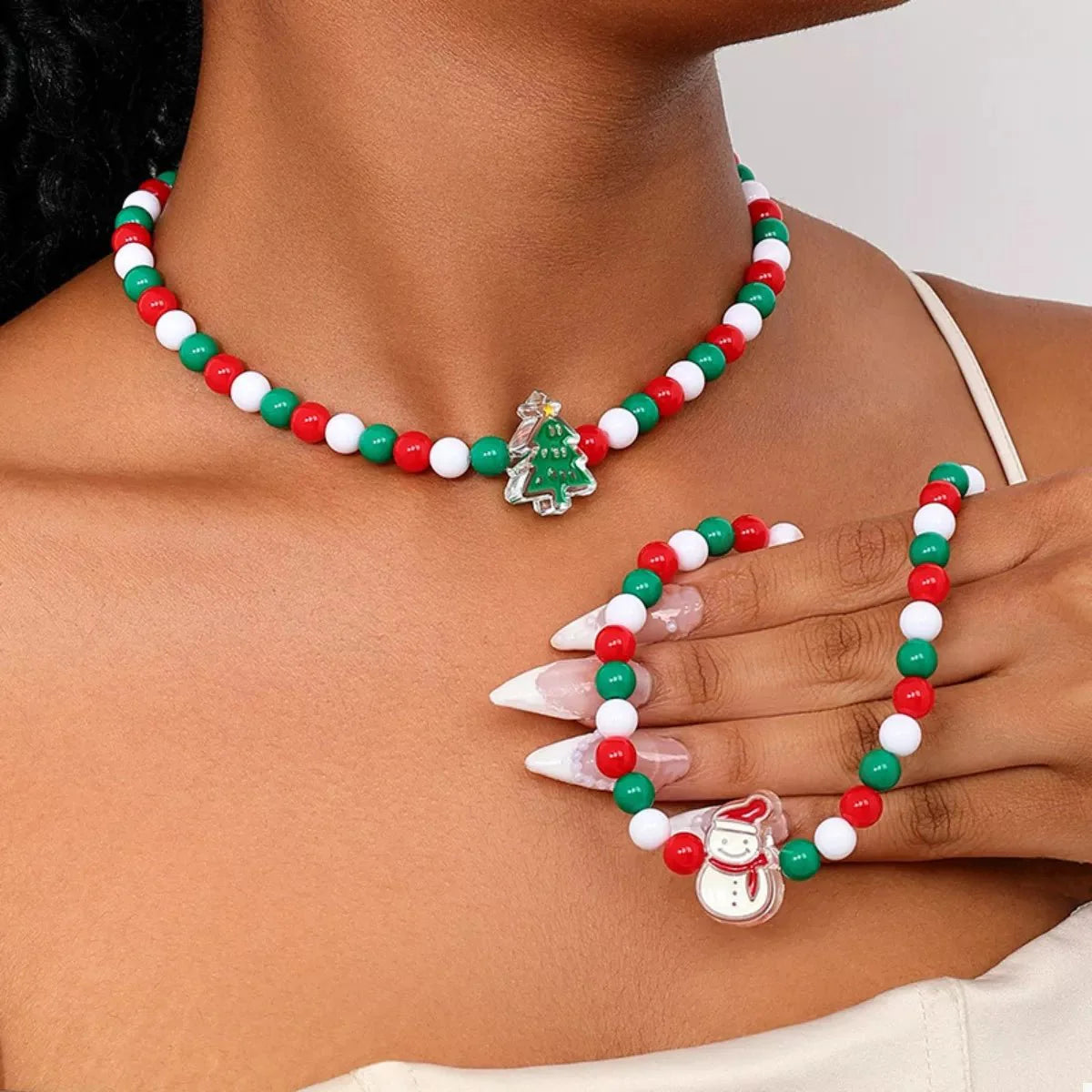 Brehn | 2-teilige Weihnachtsperlenn necklace mit Urlaub Charms
