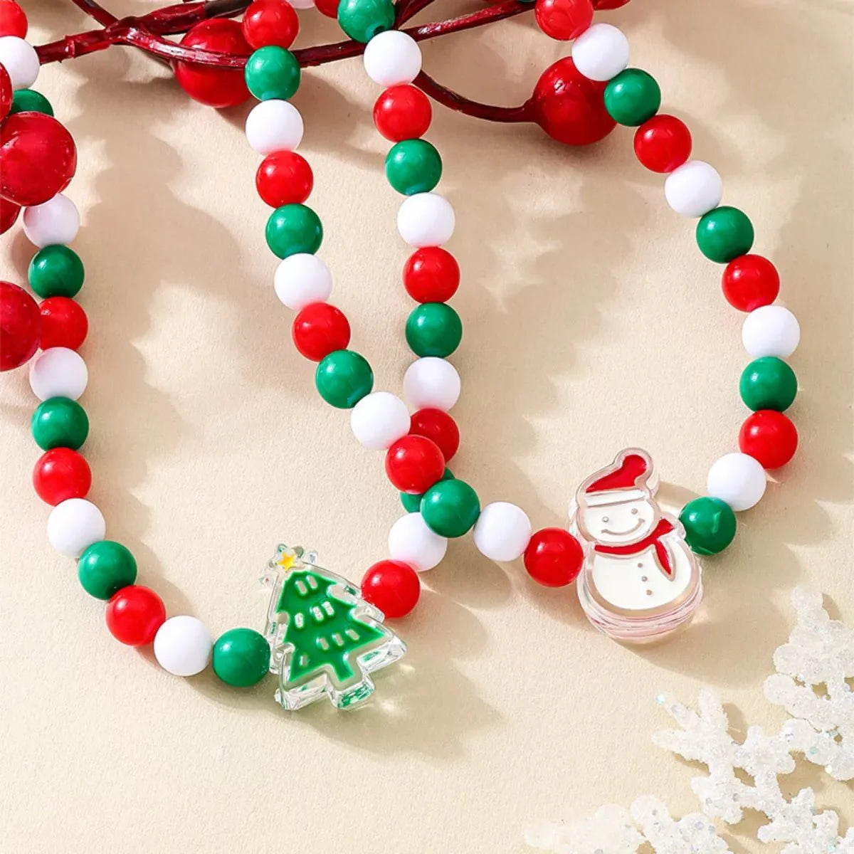 Brehn | 2-teilige Weihnachtsperlenn necklace mit Urlaub Charms