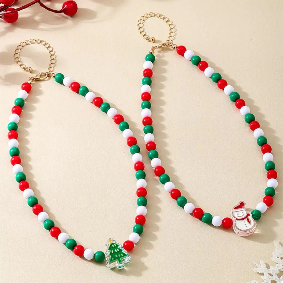 Brehn | 2-teilige Weihnachtsperlenn necklace mit Urlaub Charms