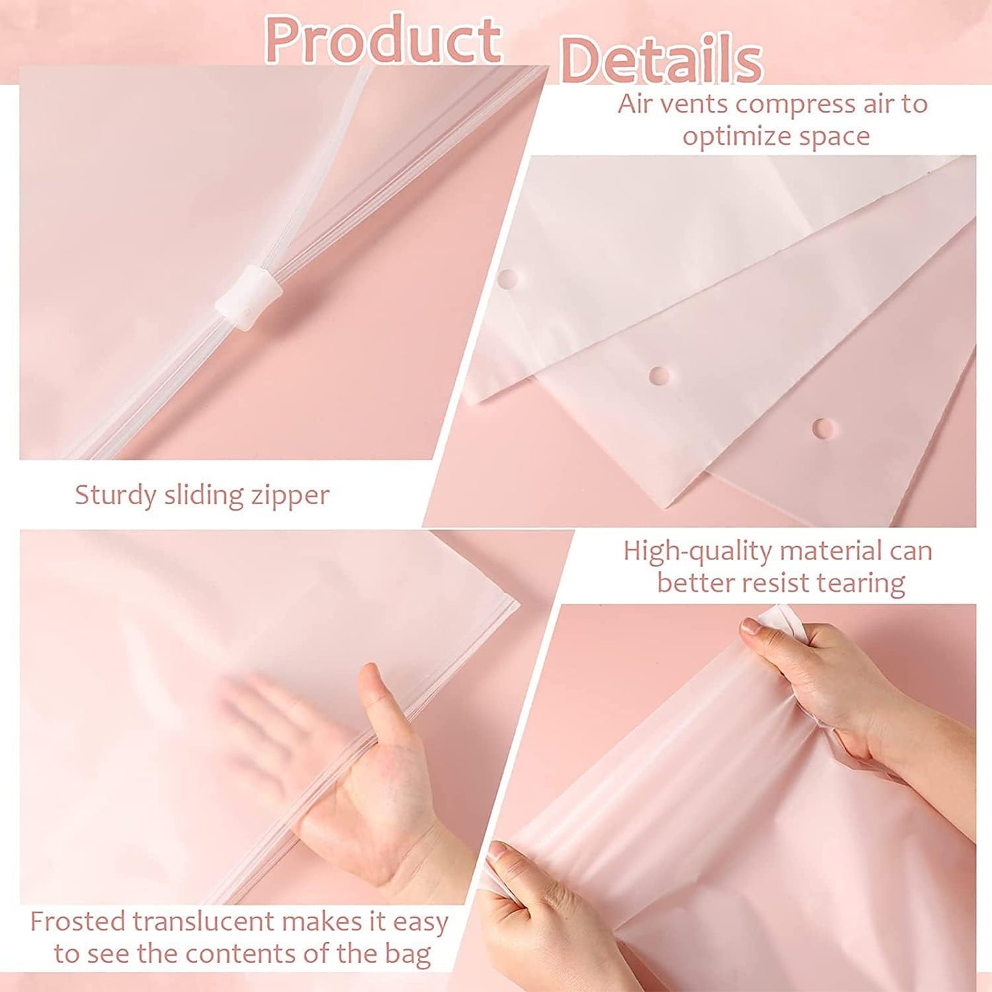 Multi-Zweck Frosted Zip Aufbew Bags – 20er Pack Plastik Kleidungs Hüllen (Kaufe 2 Sets, Nimm 1 GRATIS) | Brehn