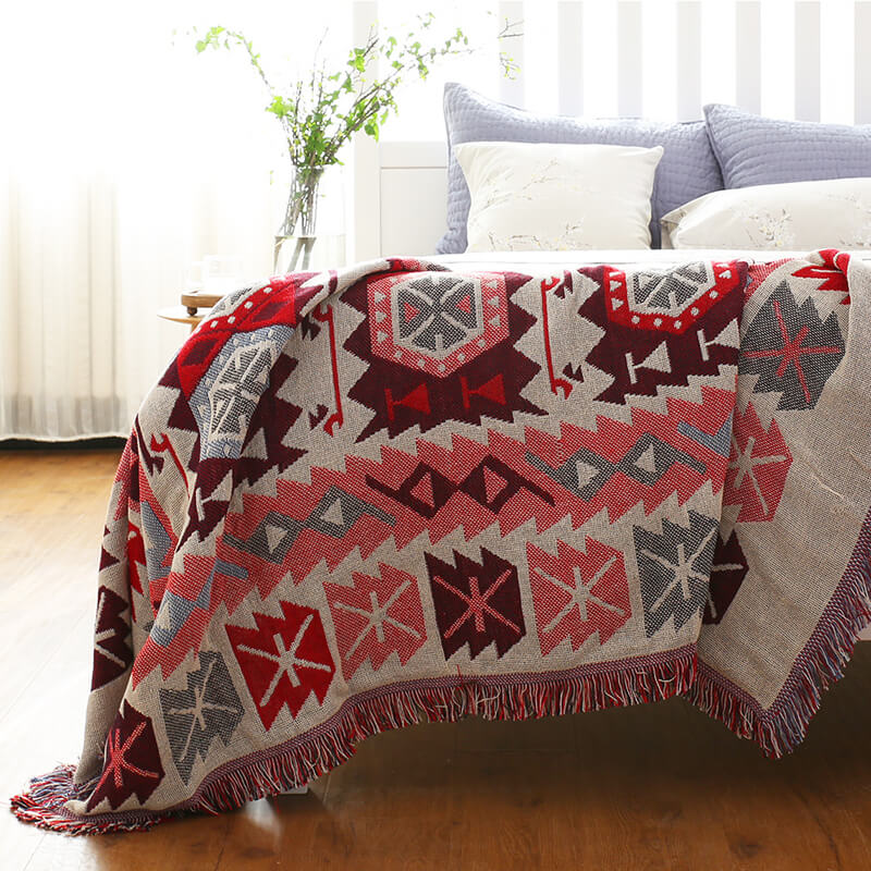 Bohemian Strickwurfdecken für Sofa Dekor