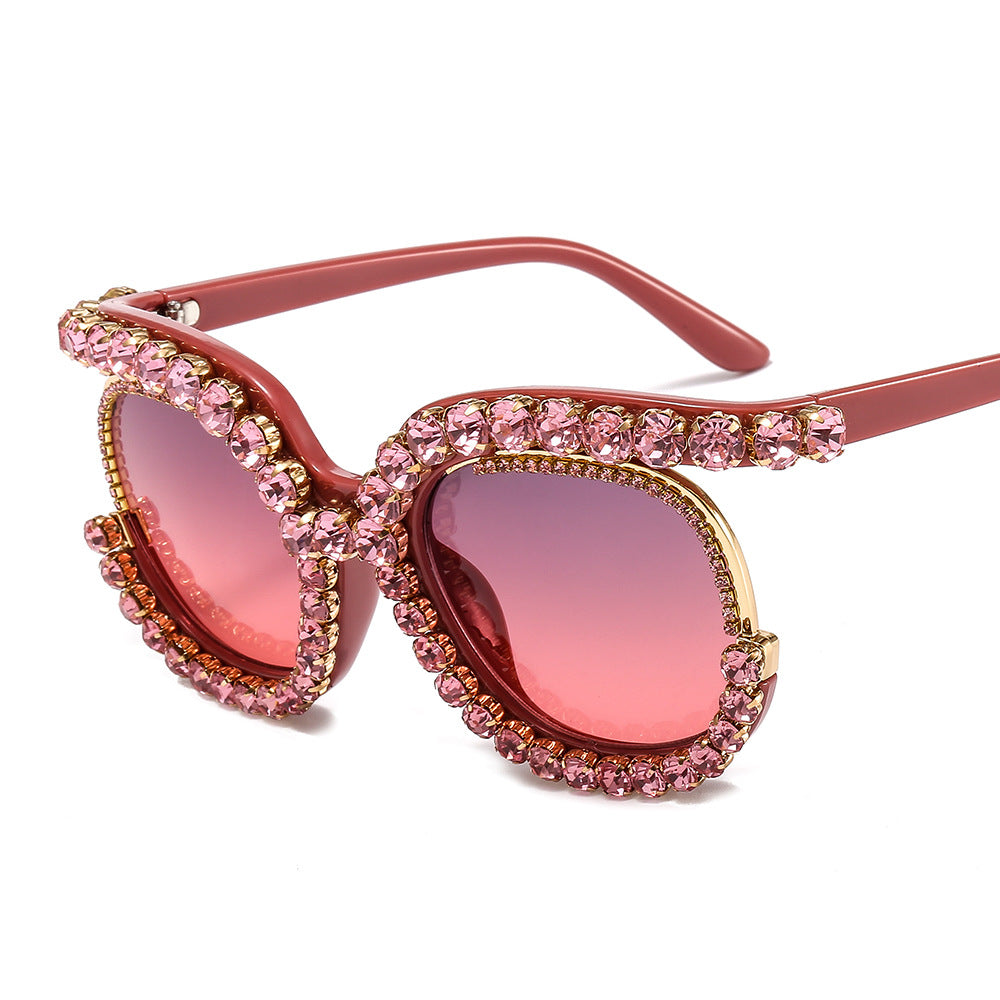 Damen Glamouröse Cat-Eye-Sonnenbrille mit funkelndem Kristallbesatz Brehn
