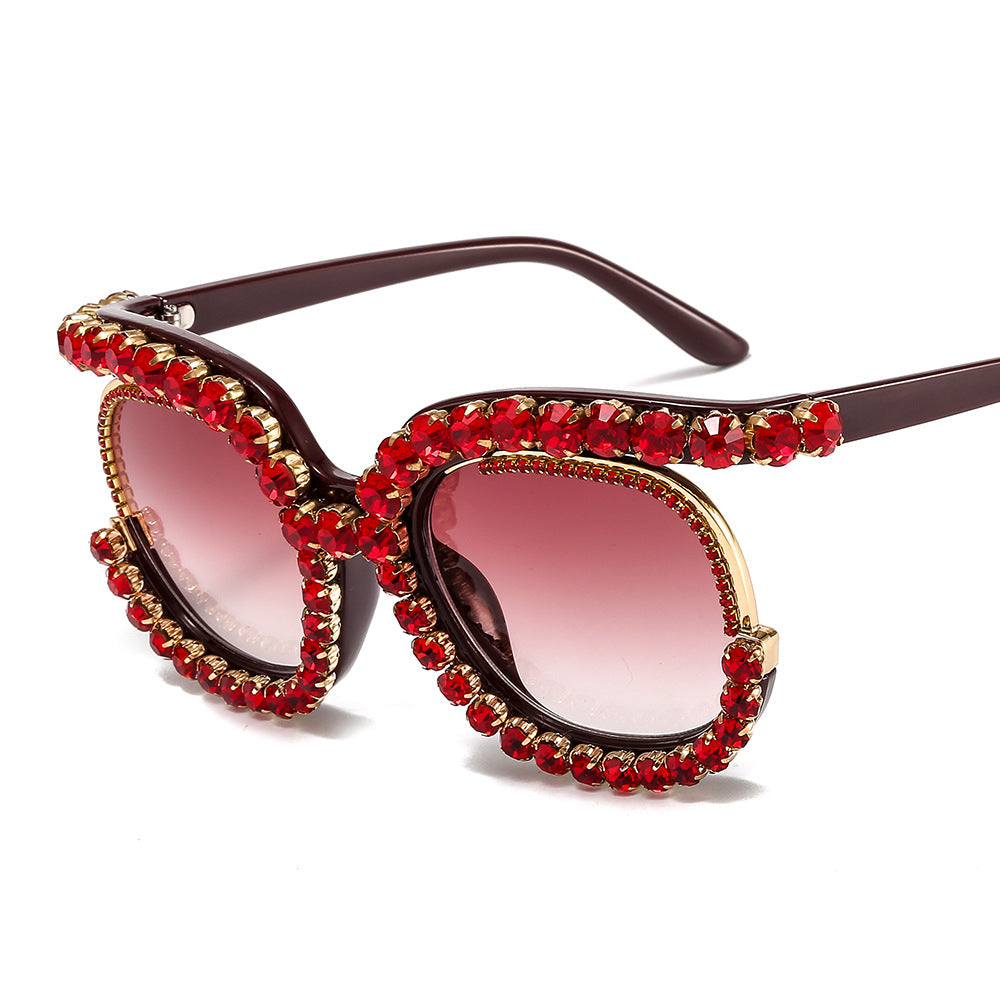 Damen Glamouröse Cat-Eye-Sonnenbrille mit funkelndem Kristallbesatz Brehn