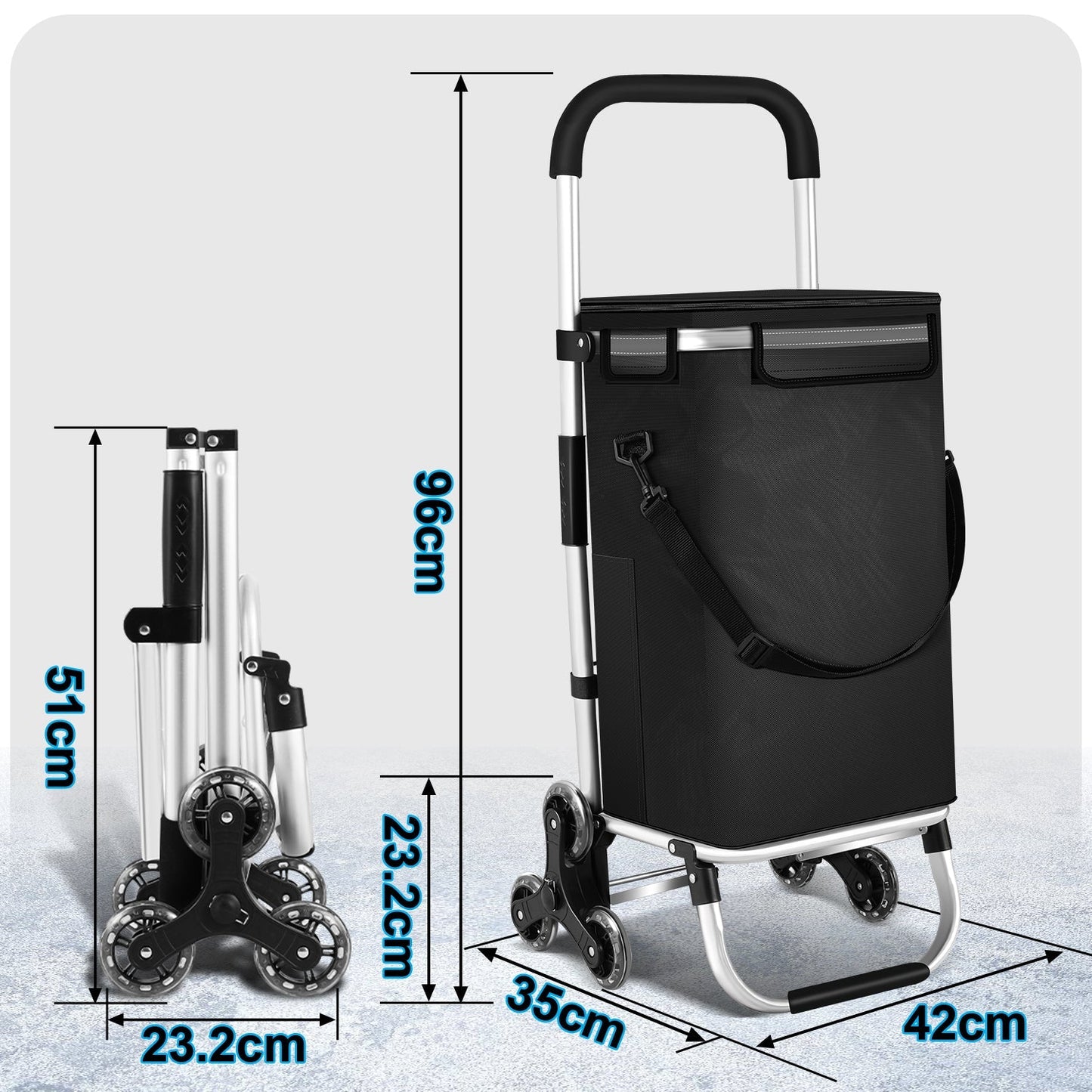 Einkaufstrolley Einkaufsroller Klappbar 40L | Brehn