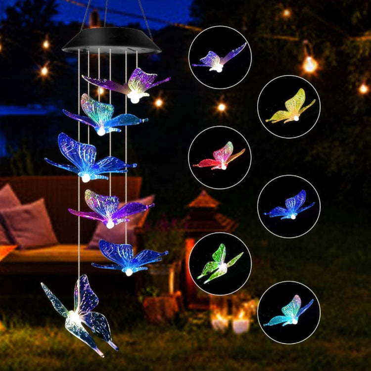 LED Solar Schmetterling Windspiel Garten Hängelampe Brehn