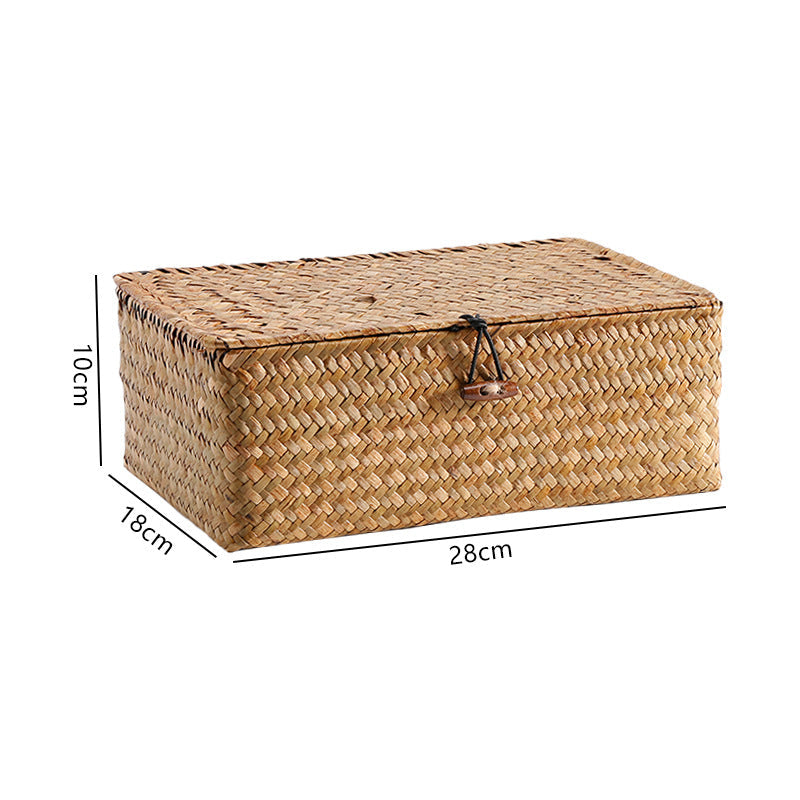 Handgewebte Aufbewahrungsbox mit Deckel Brehn