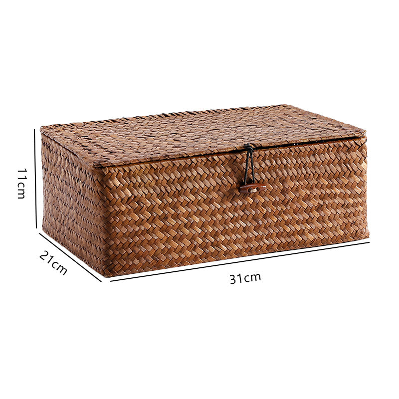 Handgewebte Aufbewahrungsbox mit Deckel Brehn