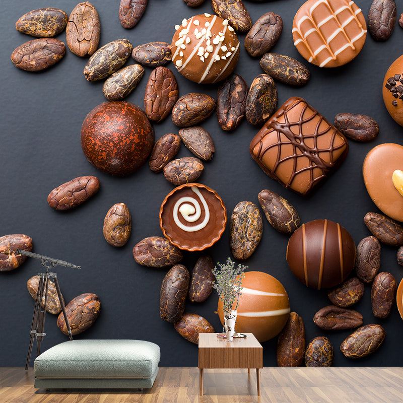 Brehn | Donkere Kleur Heerlijke Chocolade Muur Tattoo Hedendaags Non-woven Materiaal Muurbedekking