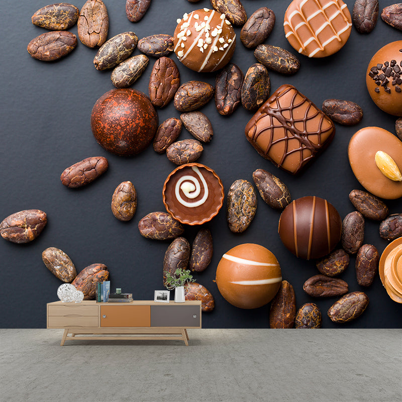 Brehn | Donkere Kleur Heerlijke Chocolade Muur Tattoo Hedendaags Non-woven Materiaal Muurbedekking