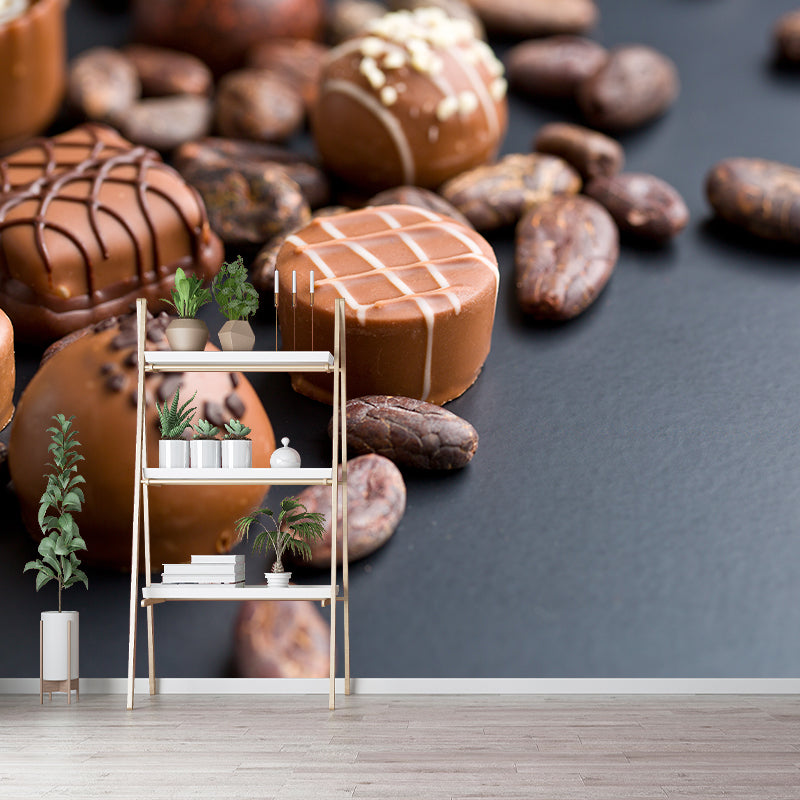 Brehn | Donkere Kleur Heerlijke Chocolade Muur Tattoo Hedendaags Non-woven Materiaal Muurbedekking