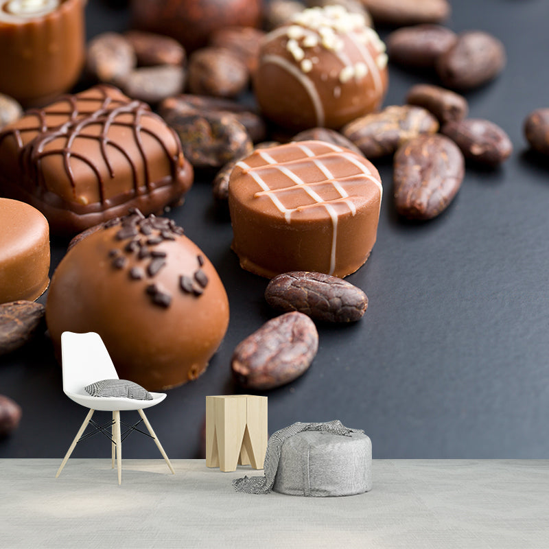 Brehn | Donkere Kleur Heerlijke Chocolade Muur Tattoo Hedendaags Non-woven Materiaal Muurbedekking