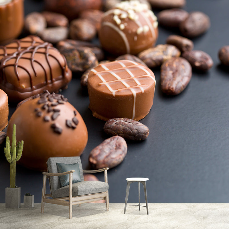 Brehn | Donkere Kleur Heerlijke Chocolade Muur Tattoo Hedendaags Non-woven Materiaal Muurbedekking