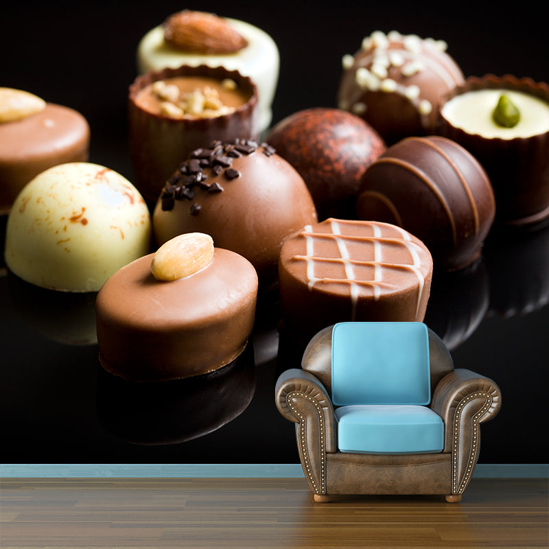 Brehn | Donkere Kleur Heerlijke Chocolade Muur Tattoo Hedendaags Non-woven Materiaal Muurbedekking