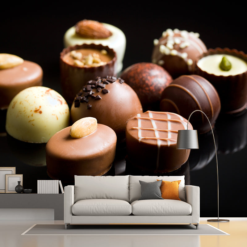 Brehn | Donkere Kleur Heerlijke Chocolade Muur Tattoo Hedendaags Non-woven Materiaal Muurbedekking