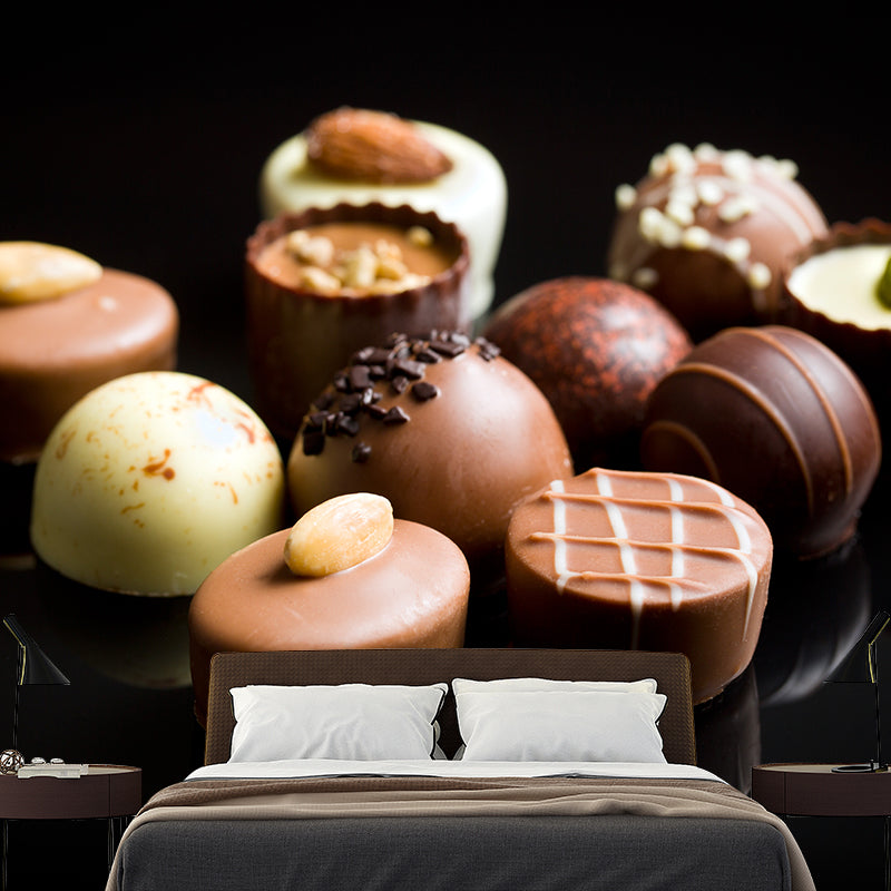 Brehn | Donkere Kleur Heerlijke Chocolade Muur Tattoo Hedendaags Non-woven Materiaal Muurbedekking