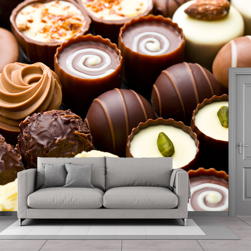 Brehn | Donkere Kleur Heerlijke Chocolade Muur Tattoo Hedendaags Non-woven Materiaal Muurbedekking