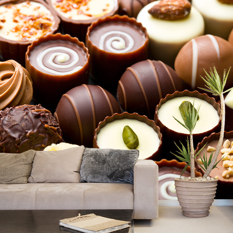 Brehn | Donkere Kleur Heerlijke Chocolade Muur Tattoo Hedendaags Non-woven Materiaal Muurbedekking