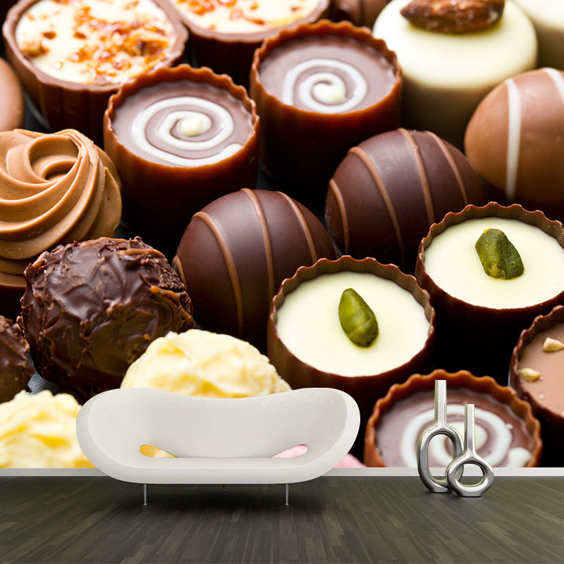 Brehn | Donkere Kleur Heerlijke Chocolade Muur Tattoo Hedendaags Non-woven Materiaal Muurbedekking