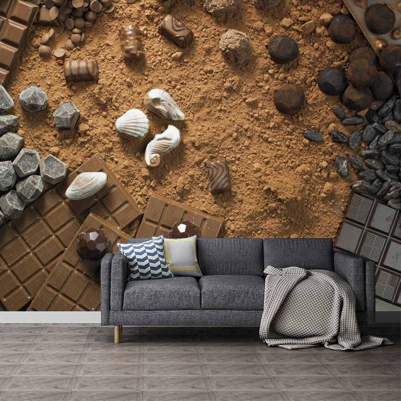 Brehn | Lichte kleur chocolade muurstain resistente hedendaagse dessertwinkel wandbekleding