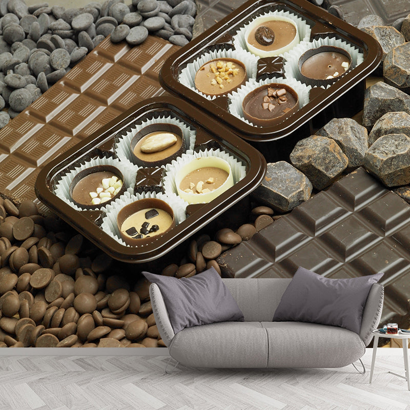Brehn | Lichte kleur chocolade muurstain resistente hedendaagse dessertwinkel wandbekleding