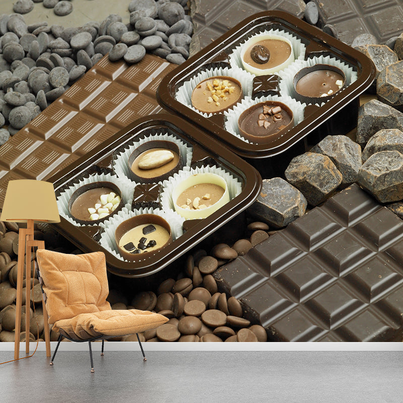 Brehn | Lichte kleur chocolade muurstain resistente hedendaagse dessertwinkel wandbekleding