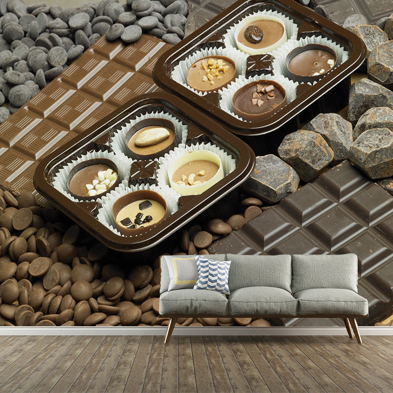 Brehn | Lichte kleur chocolade muurstain resistente hedendaagse dessertwinkel wandbekleding
