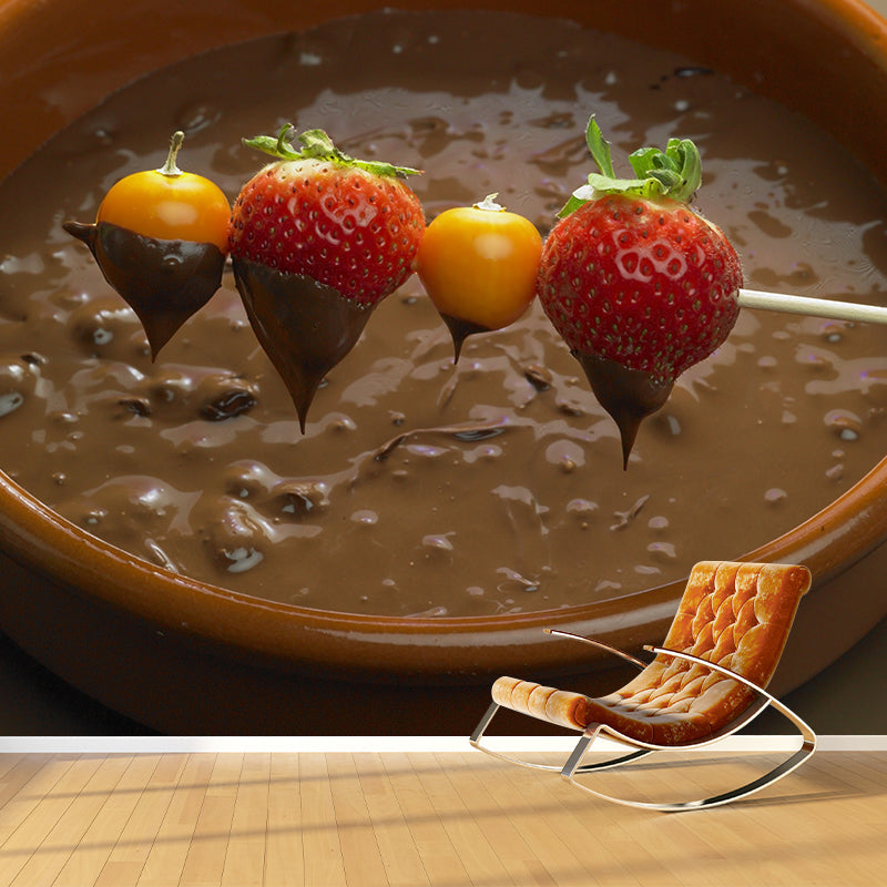 Brehn | Lichte kleur chocolade muurstain resistente hedendaagse dessertwinkel wandbekleding